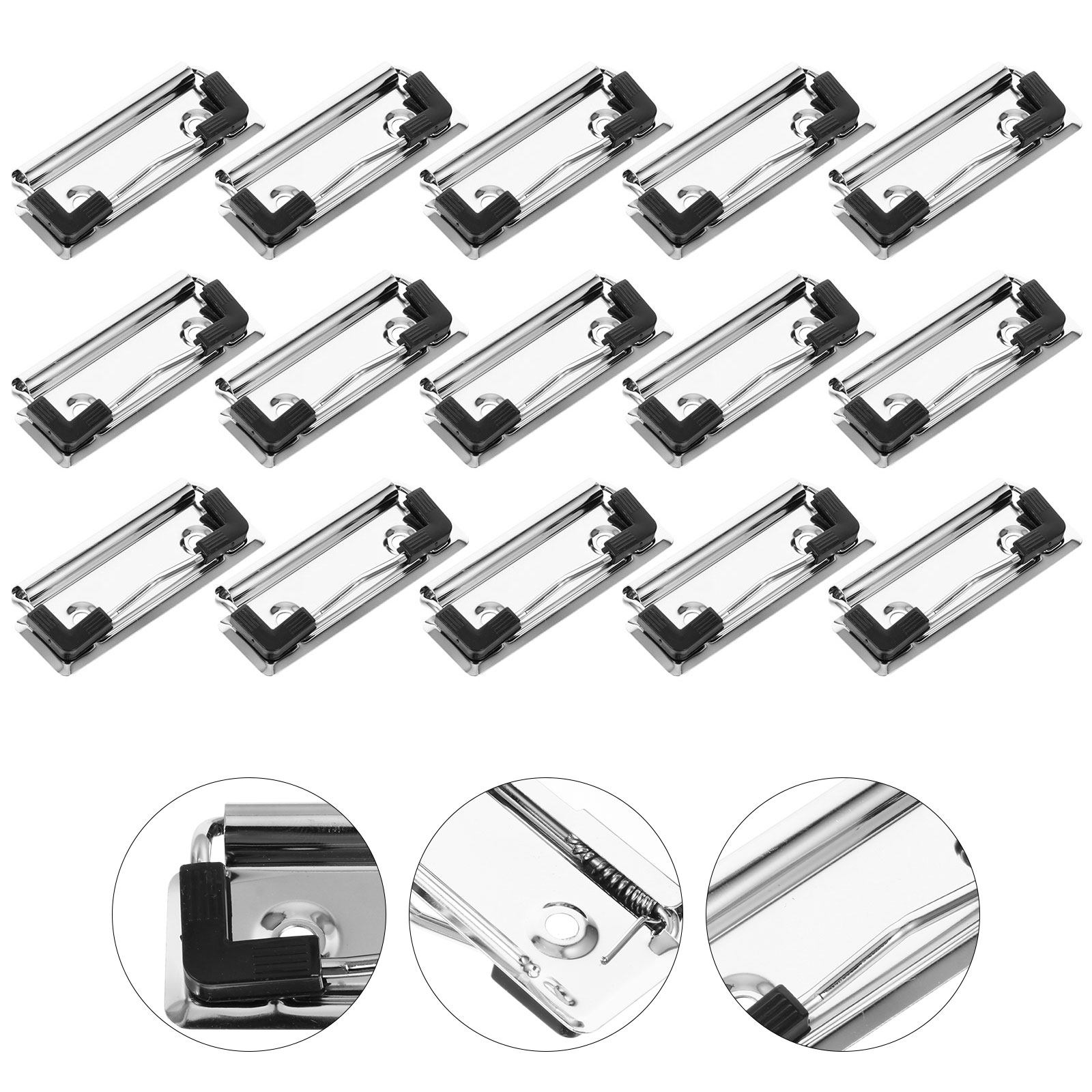Stationery Warehouse - 15Pcs Heavy Duty Metal Clipboard Clips