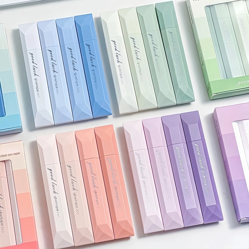 Glue Stick Pack - 4pcs Gradient Color Glue Tape, Pen