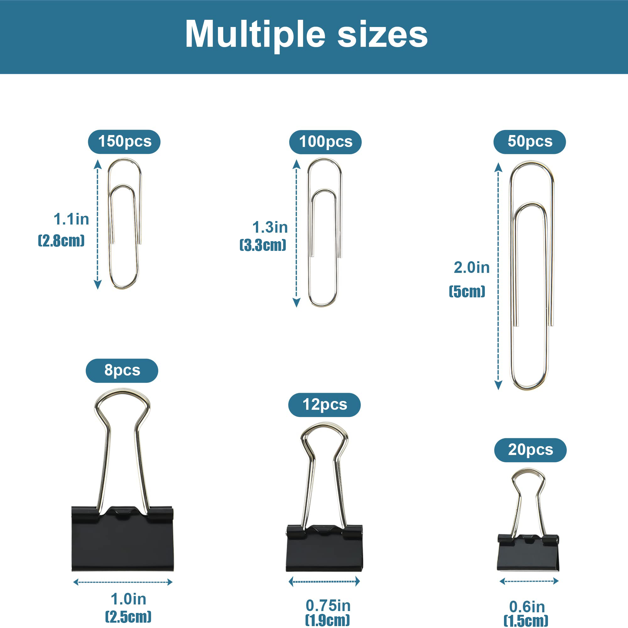 Assorted Size Binder Clips&Jum - Binder Clip Assorted recension och pris