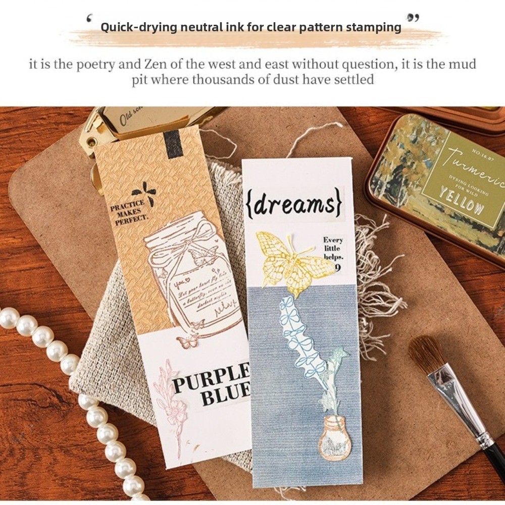 New Colorful Vintage Ink Pad E - Self Inking Stamp recension och pris