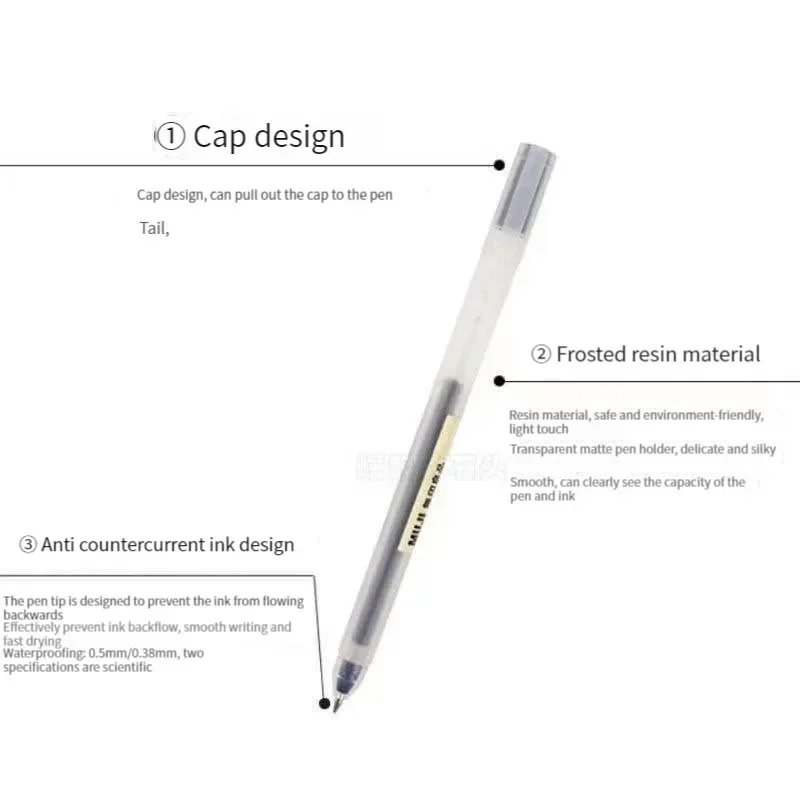 6/8Pcs/Set MUJIs Gel Pen Black - Muji Stationery Gel Pen recension och pris