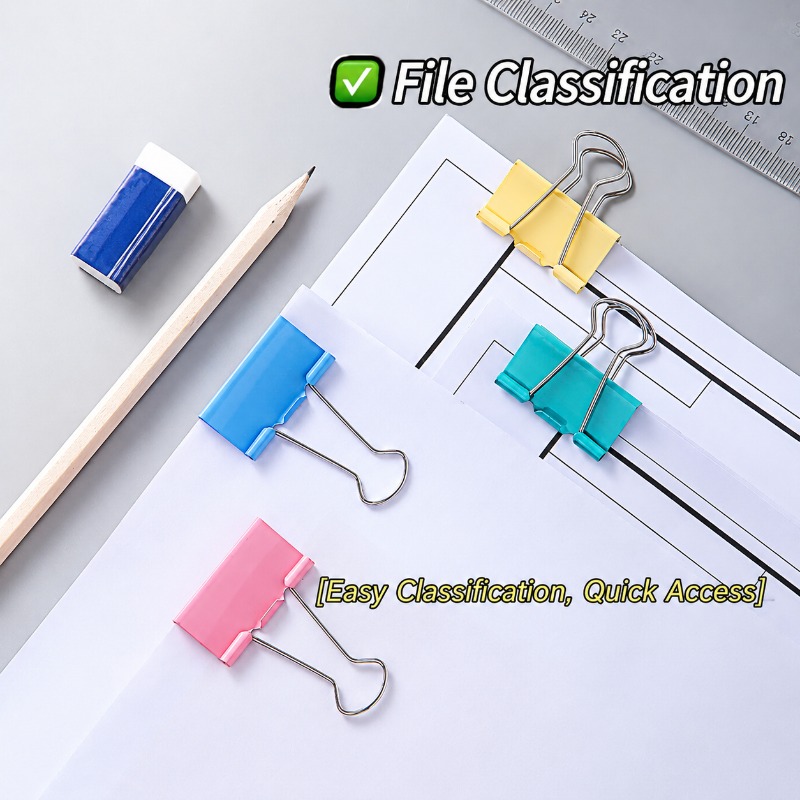 Colorful Metal Binder Clips, A - Binder Clip Assorted recension och pris