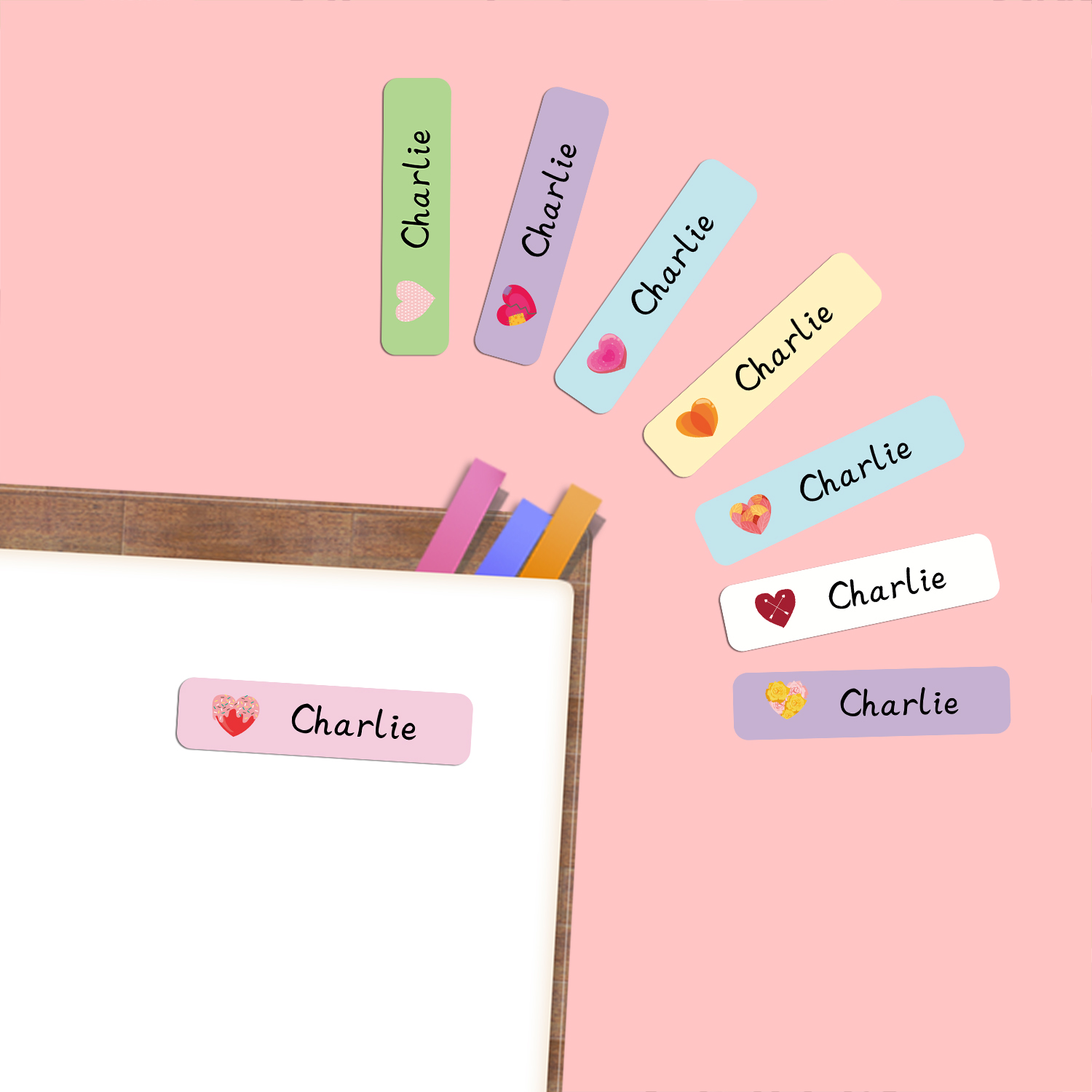 Personalized Heart Shape Name  - Stationery Supply recension och pris