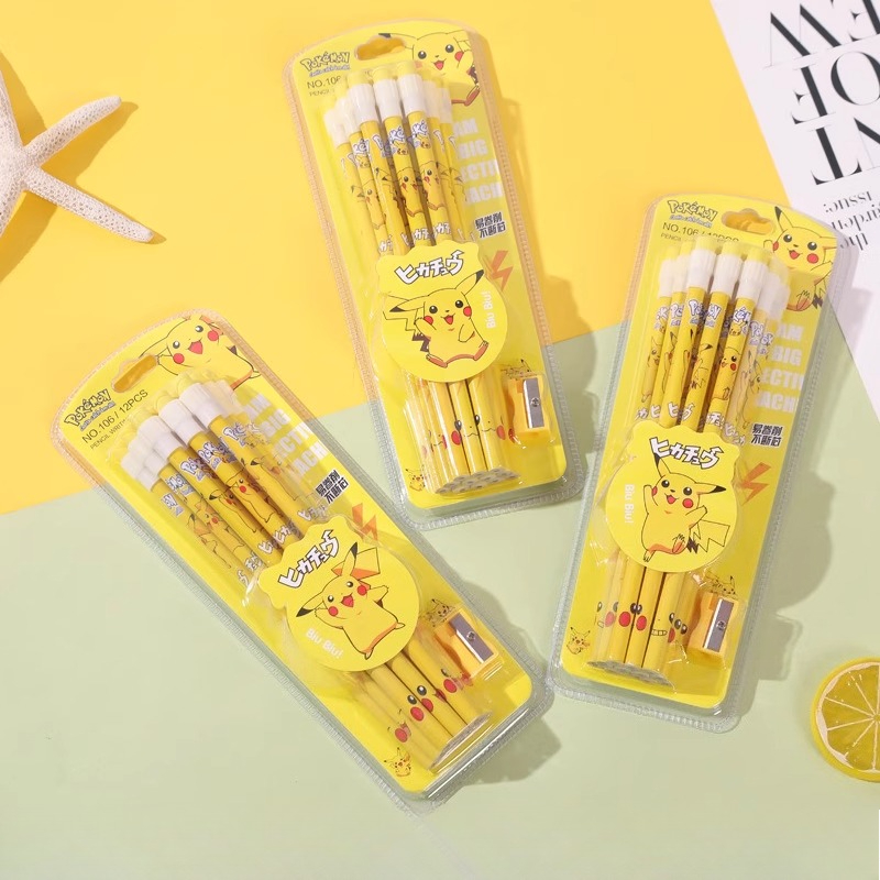 12pcs pokemon pencil with Eras - Office Supply Office Stationery Items recension och pris