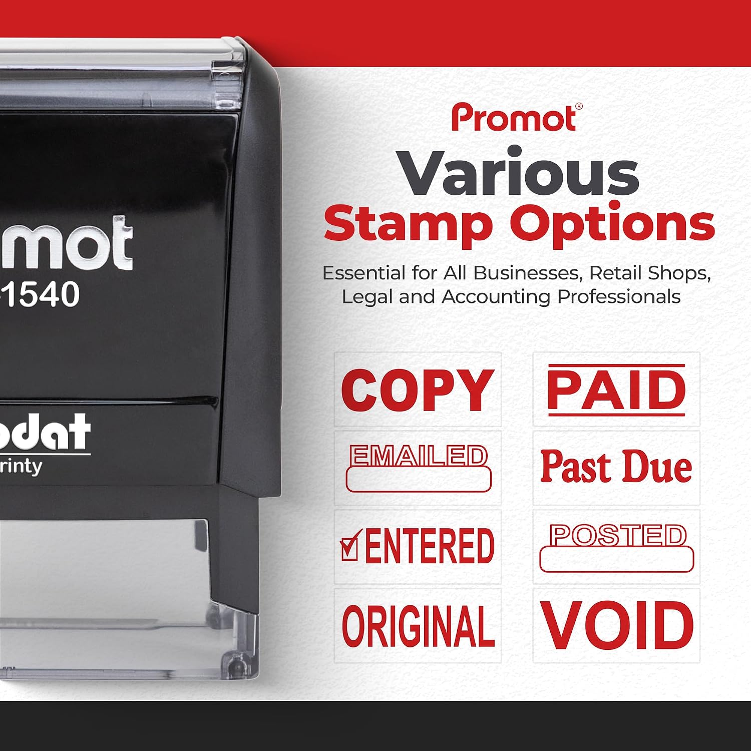 Self-Inking Paid Stamp Red Ref - Self Inking Stamp recension och pris