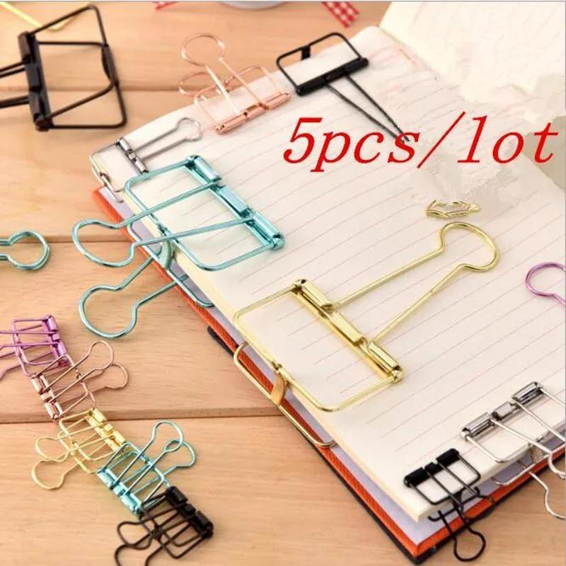5Pcs Rose Gold Metal Binder Cl - Binder Clip Assorted recension och pris