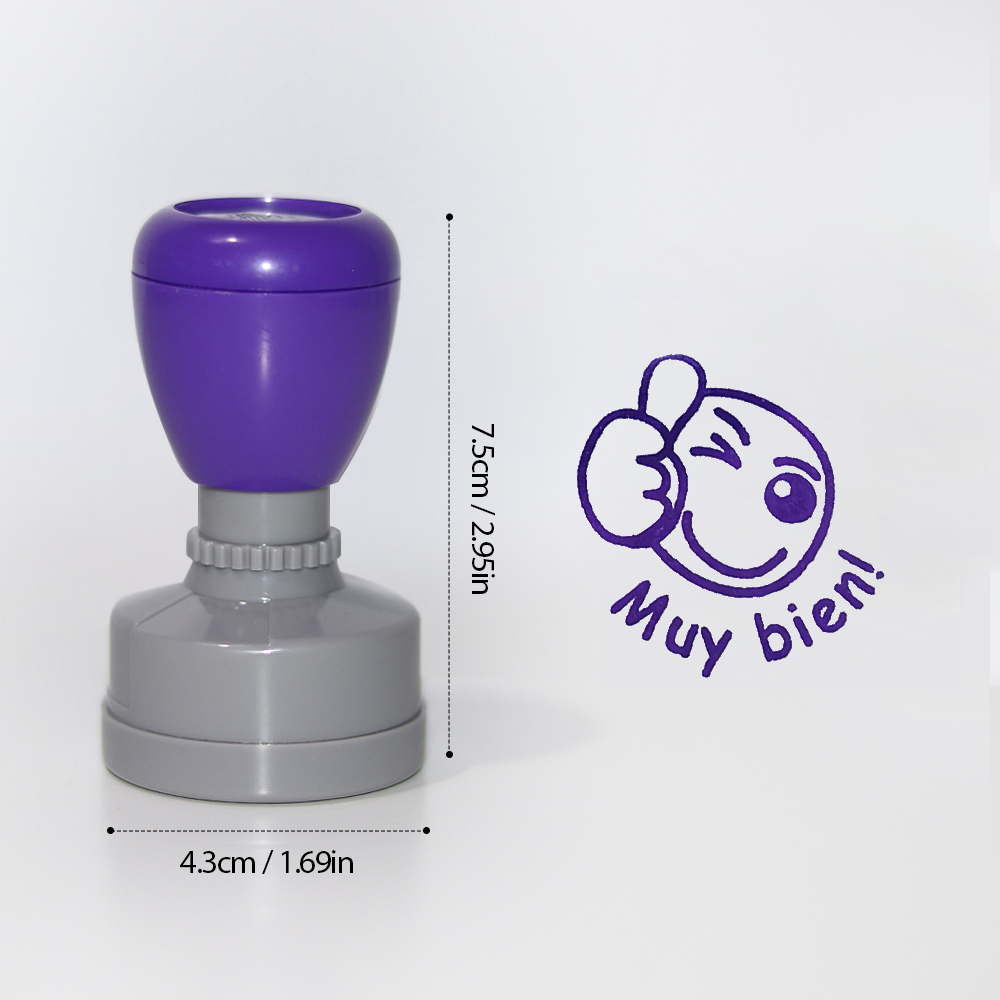 Color 3 pieces large Spanish e - Self Inking Stamp recension och pris